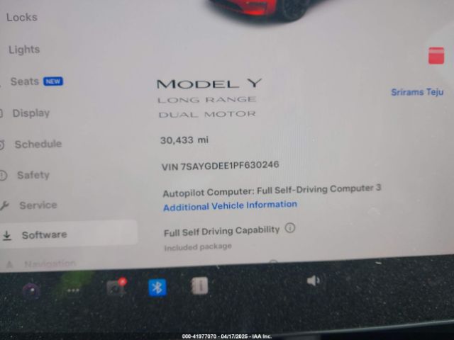 7SAYGDEE1PF630246 Tesla Model Y Awd/long Range Dual Motor All-wheel Drive