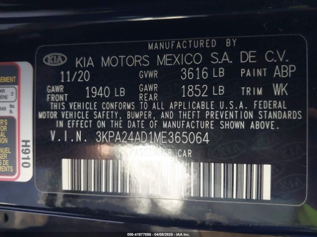 3KPA24AD1ME365064 KIA gamma ii