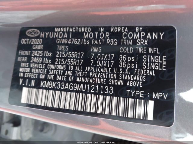 KM8K33AG9MU121133 Hyundai Kona Electric Limited