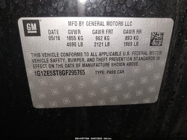 1G1ZE5ST8GF295765 Chevrolet MALIBU 1LT