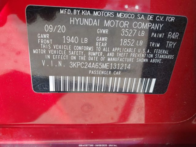 3KPC24A65ME131214 Hyundai ACCENT SE