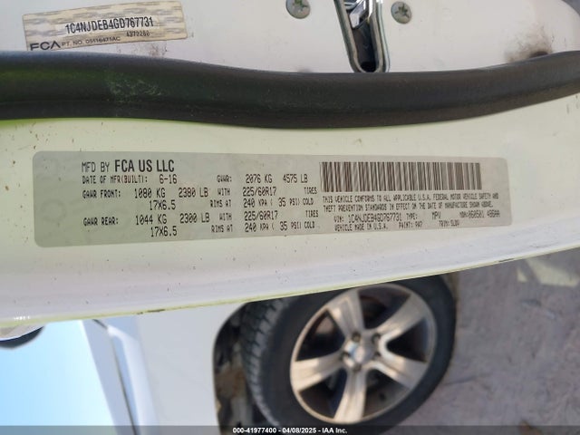 1C4NJDEB4GD767731 Jeep Compass High Altitude Edition