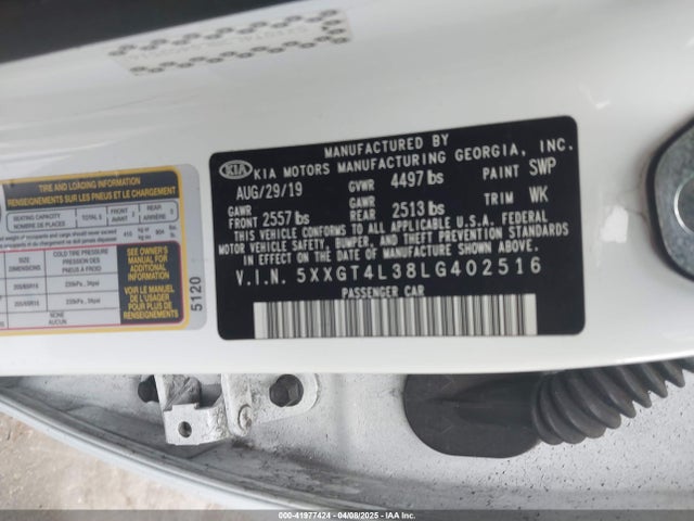 5XXGT4L38LG402516 KIA Optima Lx