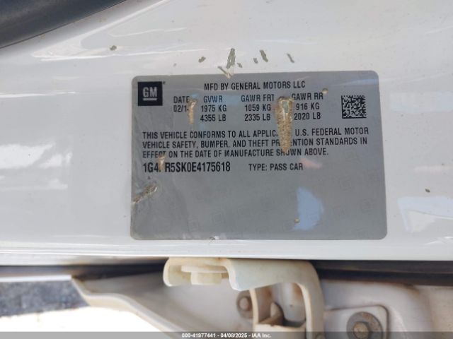 1G4PR5SK0E4175618 Buick Verano Convenience Group