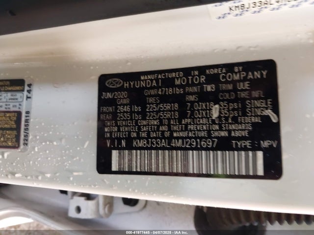 KM8J33AL4MU291697 Hyundai TUCSON SEL