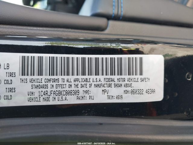 1C4RJFAG8KC808309 Jeep Grand Cherokee Upland 4x4