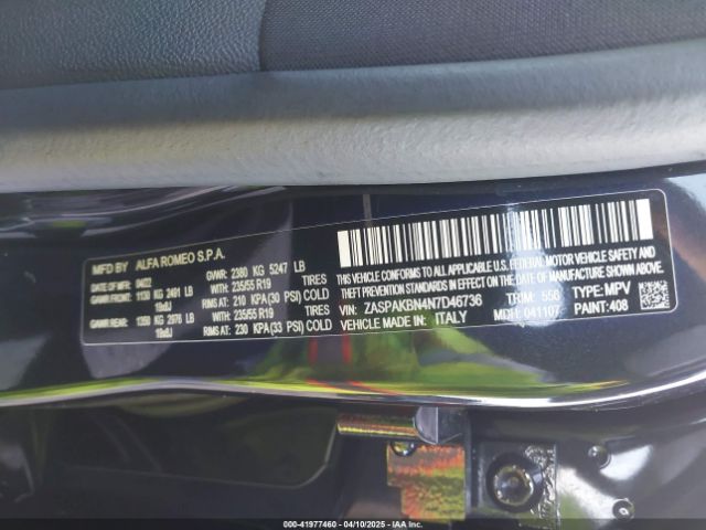 ZASPAKBN4N7D46736 Alfa Romeo Stelvio Ti Awd