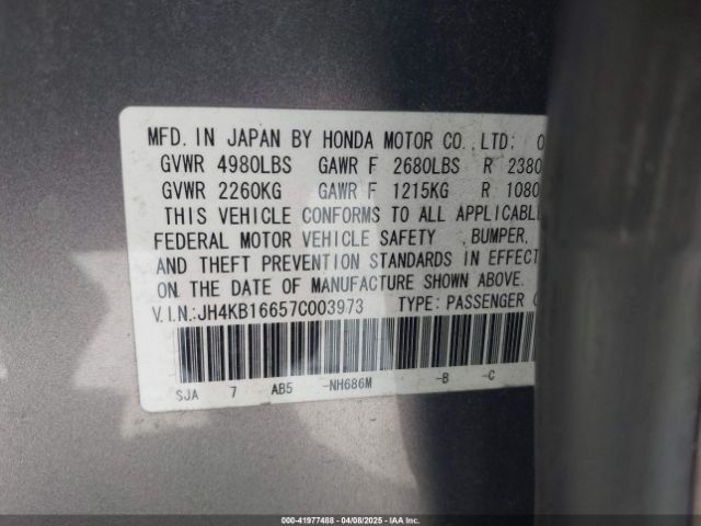 2007 ACURA RL JH4KB16657C003973 Photo 8