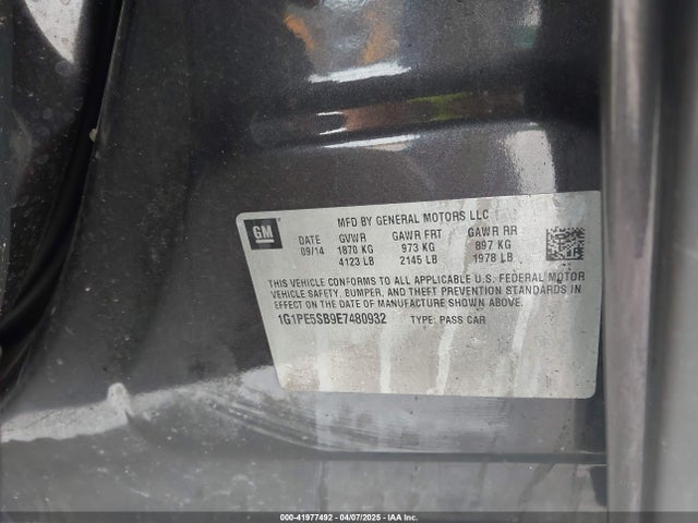 1G1PE5SB9E7480932 Chevrolet Cruze 2lt Auto