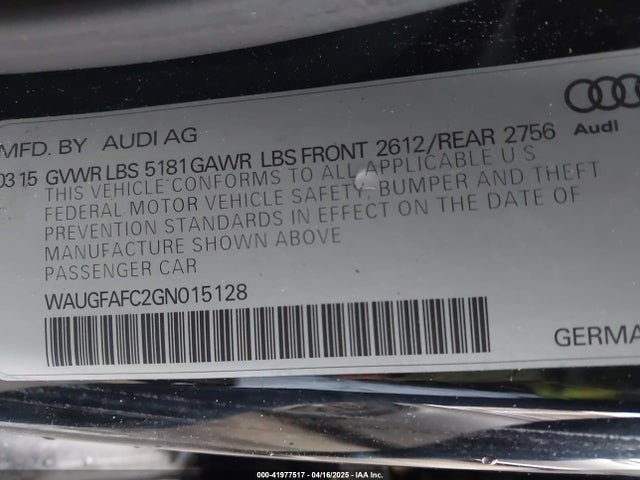 2016 AUDI A6 WAUGFAFC2GN015128 Photo 8