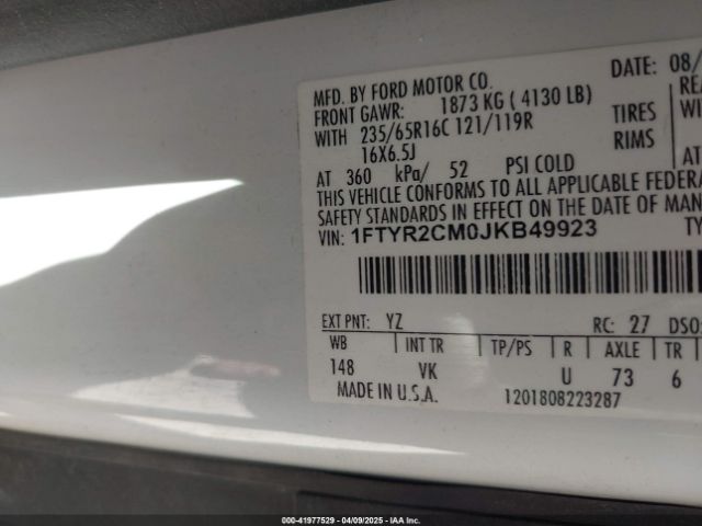 1FTYR2CM0JKB49923 Ford Transit-250