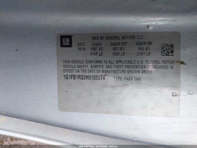 1G1FB1RS8H0155074 Chevrolet Camaro 1lt