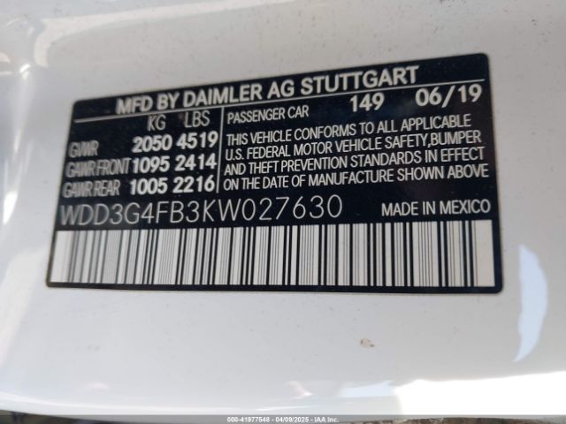 2019 MERCEDES-BENZ A 220 WDD3G4FB3KW027630 Photo 8