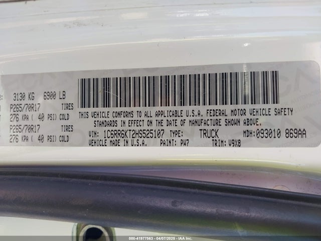 RAM 2017 2017 1C6RR6KT2HS525107 Image 9