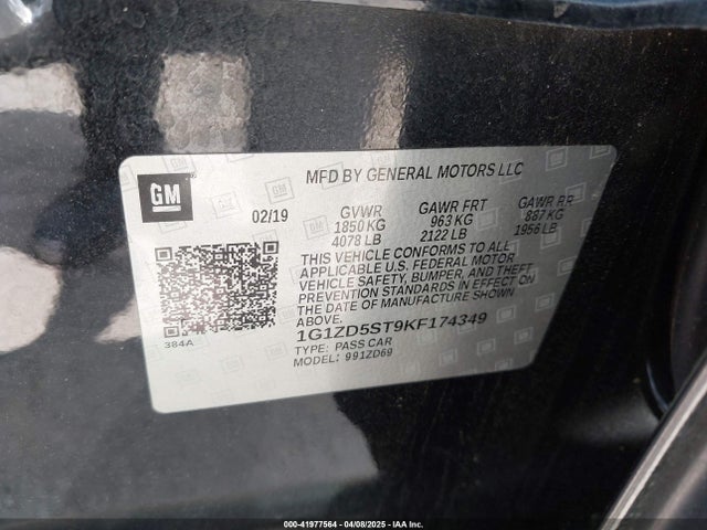 1G1ZD5ST9KF174349 Chevrolet MALIBU LT