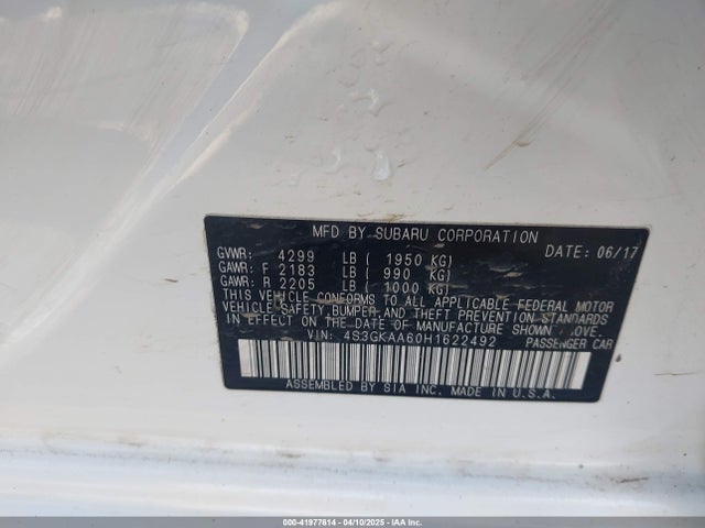 4S3GKAA60H1622492 Subaru na