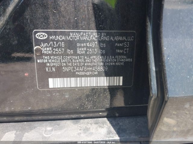 5NPE34AF6HH458809 Hyundai Sonata Sport