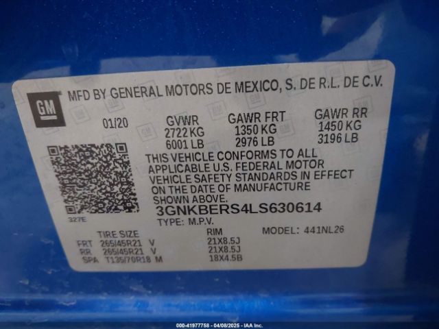 3GNKBERS4LS630614 Chevrolet Blazer Fwd Rs