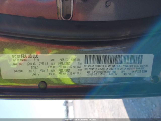 3C4PDCAB0JT447680 Dodge JOURNEY SE
