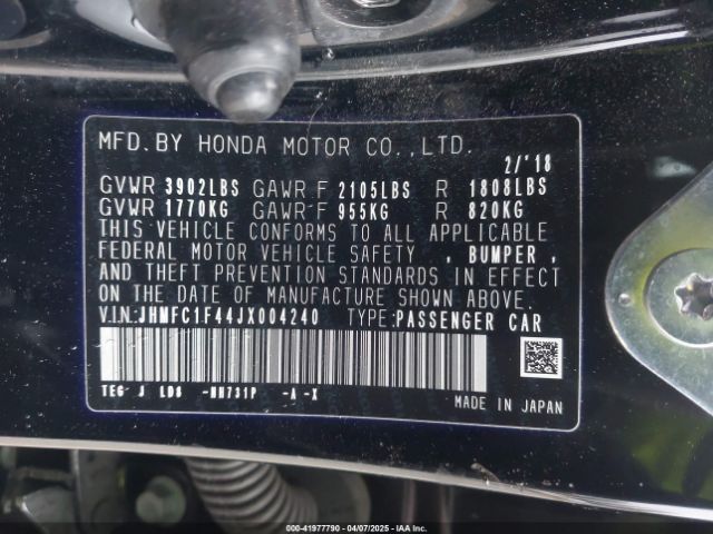 JHMFC1F44JX004240 Honda Civic Ex-t