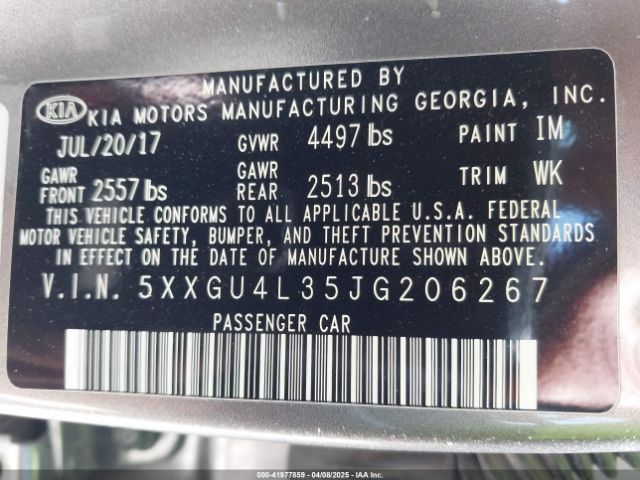 5XXGU4L35JG206267 KIA OPTIMA EX
