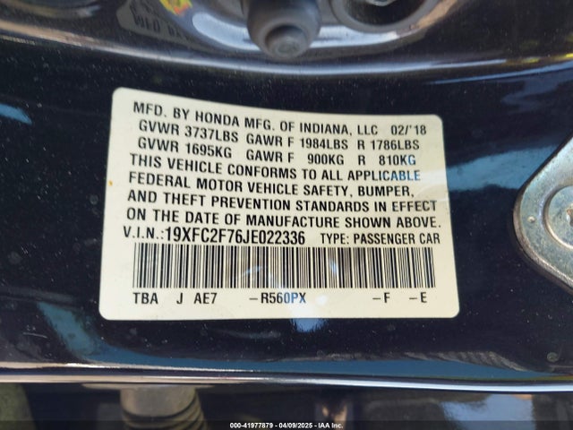 19XFC2F76JE022336 Honda CIVIC EX