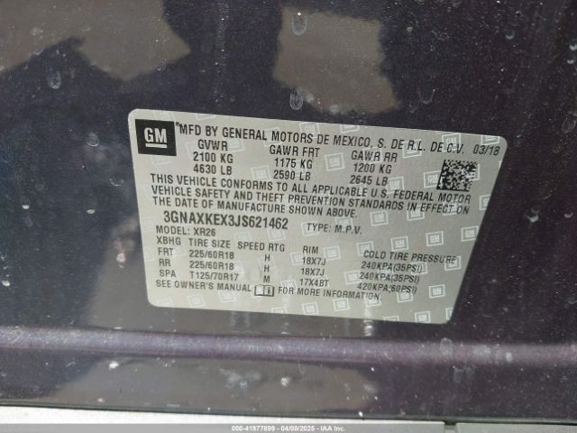 2018 CHEVROLET EQUINOX 3GNAXKEX3JS621462 Photo 8