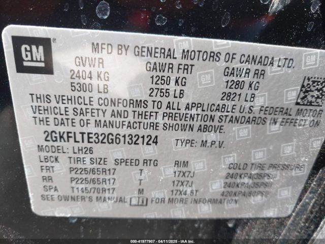 2GKFLTE32G6132124 GMC Terrain Sle-2