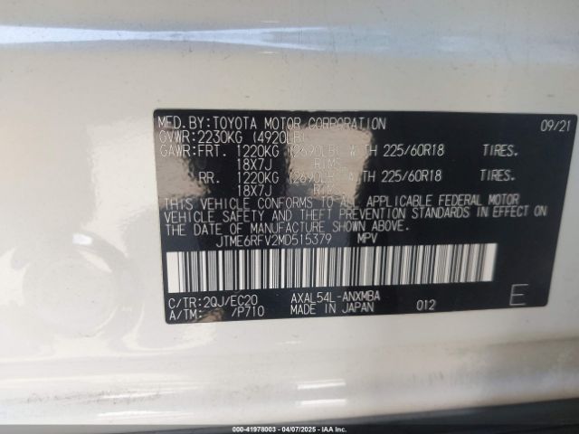 2021 TOYOTA RAV4 HYBRID JTME6RFV2MD515379 Photo 8