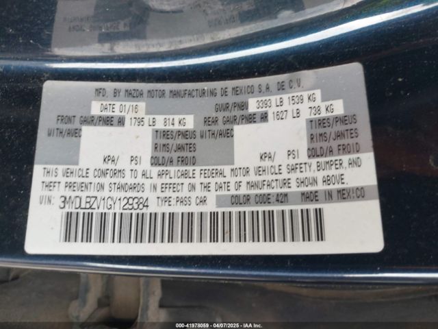 3MYDLBZV1GY129384 Scion IA
