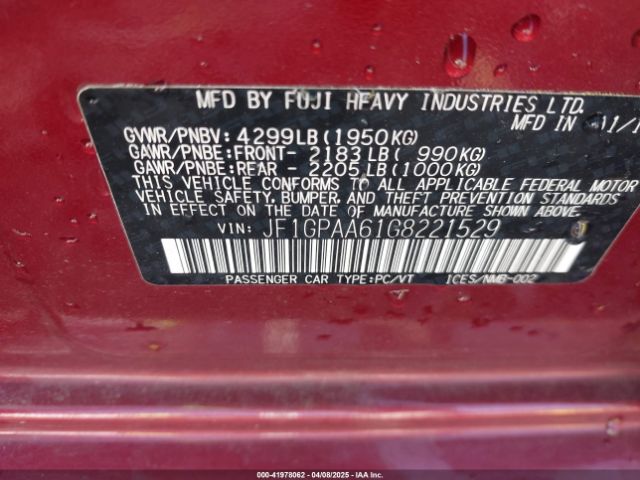 JF1GPAA61G8221529 Subaru Impreza 2.0i