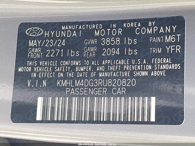 Hyundai ELANTRA SEL 2024 KMHLM4DG3RU820820 Image 9