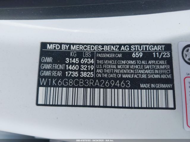 2024 MERCEDES-BENZ AMG S 63 E W1K6G8CB3RA269463 Photo 8