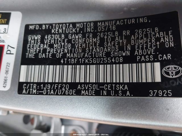 4T1BF1FK5GU255408 Toyota CAMRY SE