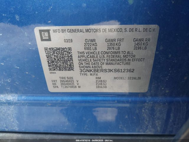 3GNKBERS3KS612362 Chevrolet BLAZER RS