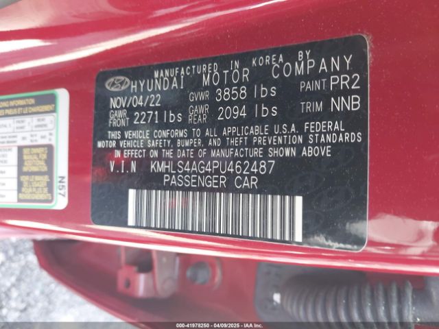 KMHLS4AG4PU462487 Hyundai ELANTRA SEL