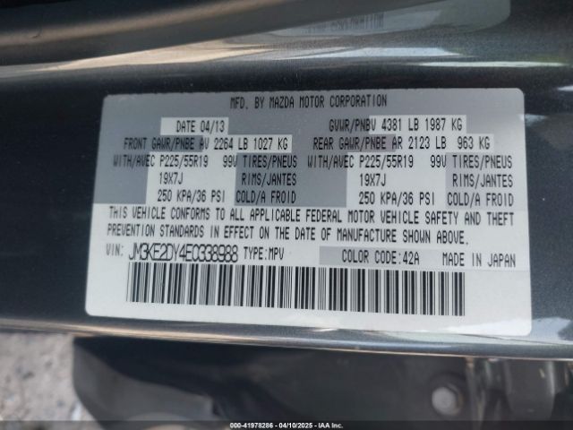 JM3KE2DY4E0338988 Mazda Cx-5 Grand Touring