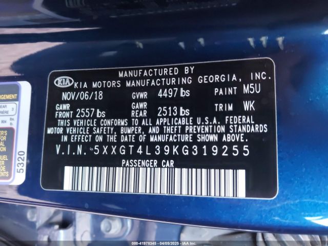 5XXGT4L39KG319255 KIA Optima S
