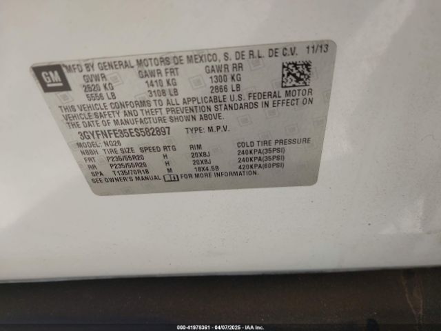 2014 CADILLAC SRX 3GYFNFE35ES582897 Photo 8