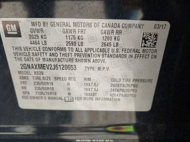 2018 CHEVROLET EQUINOX 2GNAXMEV2J6120653 Photo 8