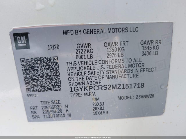 2021 CADILLAC XT6 1GYKPCRS2MZ151718 Photo 8