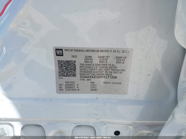 3GNAXKEG0RS177209 Chevrolet Equinox Fwd Lt