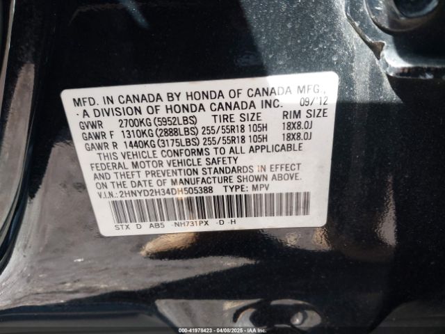 2013 ACURA MDX 2HNYD2H34DH505388 Photo 8