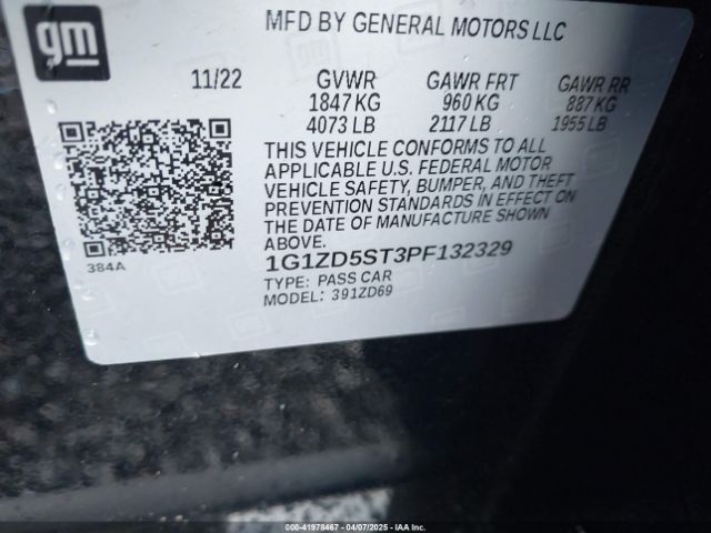 1G1ZD5ST3PF132329 Chevrolet Malibu Fwd 1lt