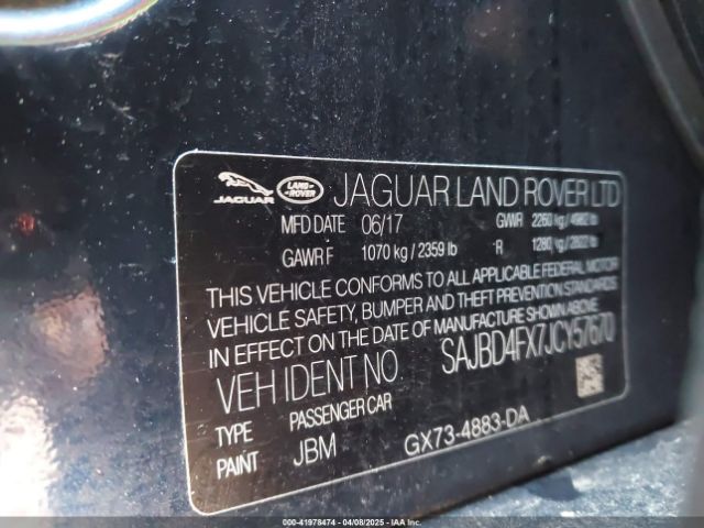 SAJBD4FX7JCY57670 Jaguar Xf 25t Premium