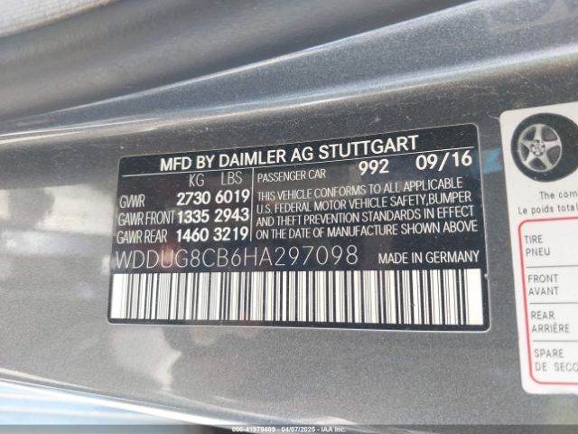 WDDUG8CB6HA297098 Mercedes-Benz S 550