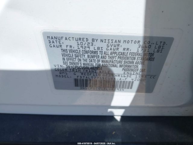 3N1CP5CV0RL482954 Nissan Kicks Sv Xtronic Cvt