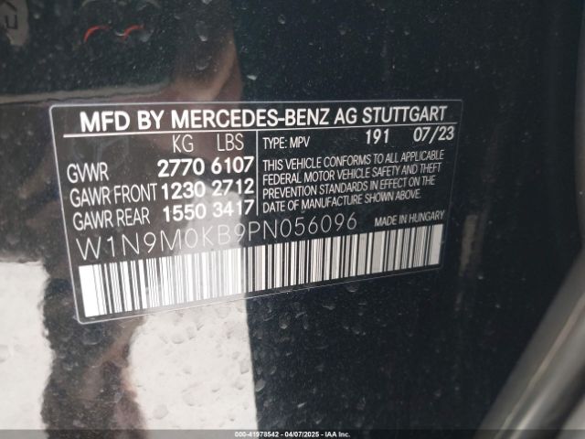 W1N9M0KB9PN056096 Mercedes-Benz Eqb 300 Suv 4matic