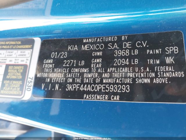 3KPF44AC0PE593293 KIA FORTE GT