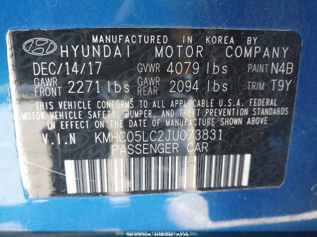 Hyundai 2018 2018 KMHC05LC2JU073831 Image 9